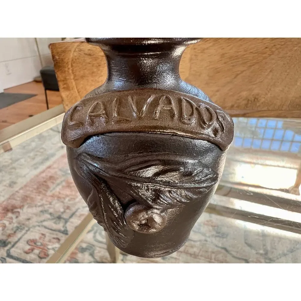 Vintage Calvados Pottery Brandy Jug Cork Top French Country Stoneware Turgis